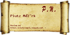 Plutz Márk névjegykártya